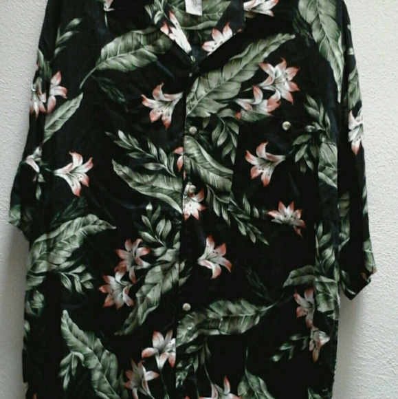 Sun Casuals Black Tropical Print Hawaiian Shirt L - Picture 5 of 6